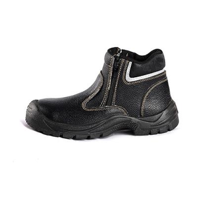 China Non Slip PU Sole Anti Static Anti Scratch Steel Toe Safety Shoes High Cut Casual Industrial Genuine Leather for sale