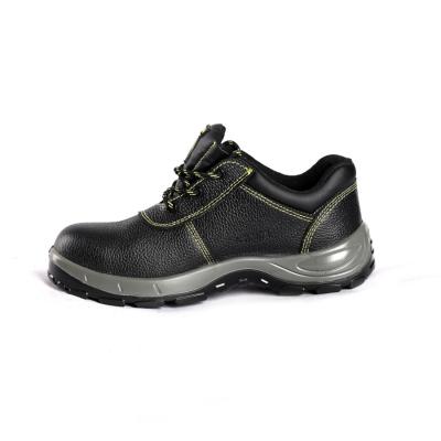 Cina Calzature in acciaio nero a gambe in pelle a maglia Lace up / Slip resistent PU sole Scarpe da sicurezza da uomo in vendita