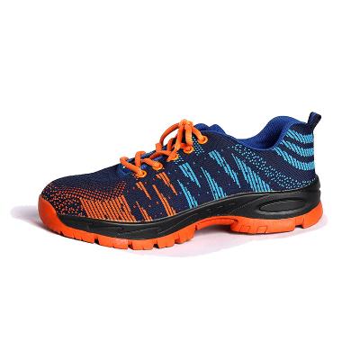 China Shengjie Factory Direct Orange Worksite Boots Fly Knitting Sport Ox Tendon Sole High Quality Flywoven Mesh  Safety Shoes for sale