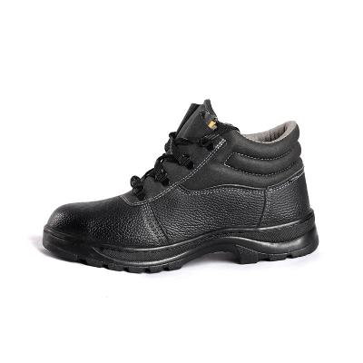 China Anti Slip Industrial Work Safety Shoes Rubber Sole Black PU Upper Iron Toe Mid Plate Men Protective for sale