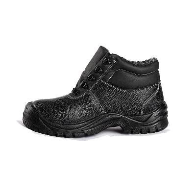 China Industrial Anti Puncture Steel Toe Safety Boots Embossed Leather Safety Shoes Anti Slip Oil Resistant for sale