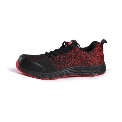 China Metal Safety Toe Fly Knit Safety Shoes With Lace Up Closure And PU Plastic Outsole for sale