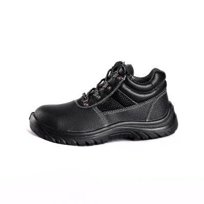 China Unisex Steel Toe / Steel Plate Embossed Genuine Leather S3 Waterproof Mid Cut Safety Shoes for sale