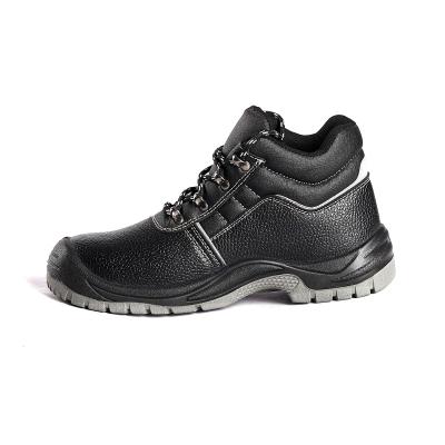 China Fábrica de OEM Anti Smash de acero del pie Cap PU zapatos de seguridad de sola con estampado de cuero de vaca botas de trabajo superior en venta