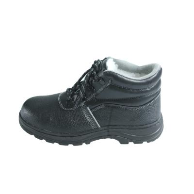 China Calzado de seguridad de mediana talla negro PU/PU suela exterior calzado con cordones con cordón de cierre botas de trabajo de pie de acero en venta