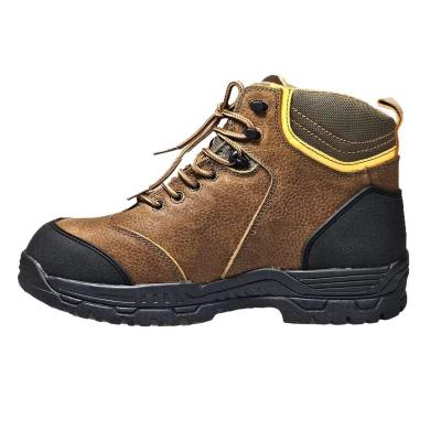 China Brown Cement Safety Shoes for US 6-12 Built to Withstand the Toughest Environments Genuine Leather for sale