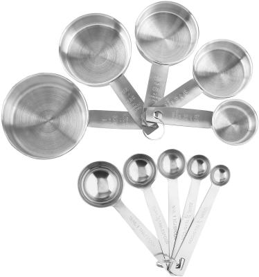 China Sustainable Stainless Steel Measuring Cups And Spoons Set Engraved Measures Measuring Cup Spoon for sale