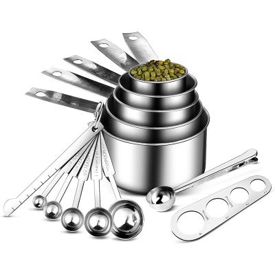 China Sustainable high quality set of stainless steel measuring cups and spoons for sale