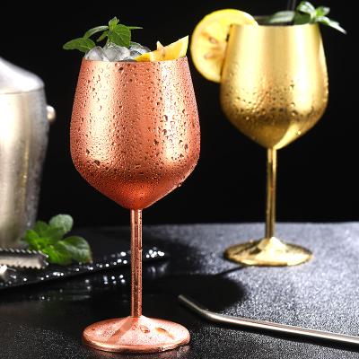 China Creative Wine Glass Stocked Metal Champagne Cup Wine Glass Stainless Steel Goblet Cocktail for sale