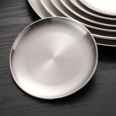 China Sustainable Stainless Steel Round Plates Dish Set For Dinner Plate Dishes for sale