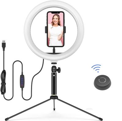 China Hot Adjustable Photography Amazon WONEW Wholesale Desktop 10 Inch 26cm Led Selfie Ring Light With Tripod Stand For Phone Camera Accessories for sale