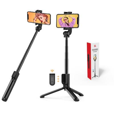 China Expandable Aluminum Foldable Tripod Monopod Phone Tripod for tiktok Support Detachable Remote Control 3 in 1 Mini Selfie Stick for sale