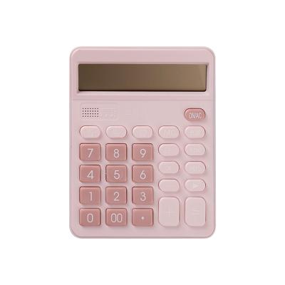 China Multi-Purpose Desktop Calculator Pink Calculator Talking Kids Love 12 Digit Multi-Function Electric Big Bottom Calculator for sale