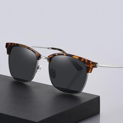 China Fashion Sunglasses 2021 Rectangular Retro Metal Club Frame Square Sunglasses Master Polarized for sale