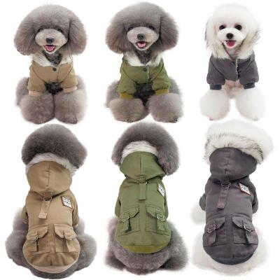 China Sustainable Army Autumn Winter Warm Pet Clothing Wholesale Spot Wear Military Cotton Clothes Dog Jacket Clothes for sale