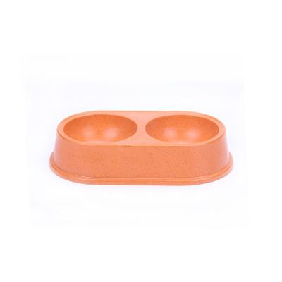 China Sustainable High Quality Eco Friendly Bone Shaped Double Fiber Bamboo Pet Bowl for sale