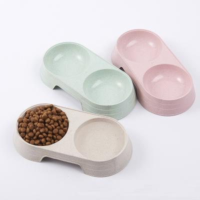 China Eco-friendly double dog bowl sustainable for small dogs and cats for sale