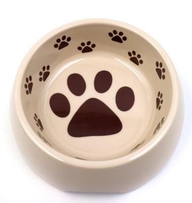 China Paw Print Melamine Dog Bowl Durable Non-Slip Cute Pet Bowl for sale