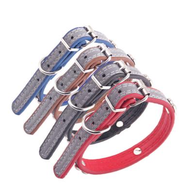 China Fashion Accessories PU Luxury Leather Pet Collar Reflective Pet Dog Chain Reflective Dog Collar for sale