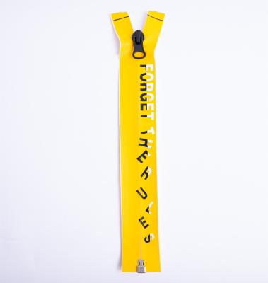 China Automatic Lock 7# Waterproof Printing Reverse Tape Open Nylon Zipper For Swimwear , Pants for sale