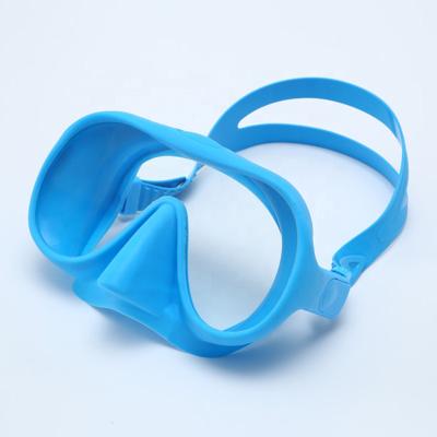 China Warterproof China Original Commercial Silicone Material Diving Equipment LOGO Snorkeling Scuba Diving Mask Customized Frameless for sale