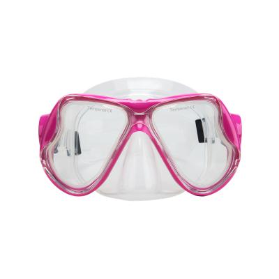 China Adult (both. male and female wide view scuba diving mask) tempered glass lens for snorkeling for sale