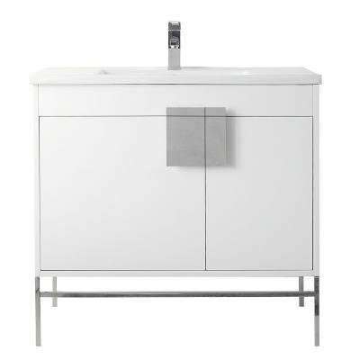 China eco-friendly & water proof & Durable Modern Furniture Bathroom Vanity With Floor Mounted Vessel Sink for sale