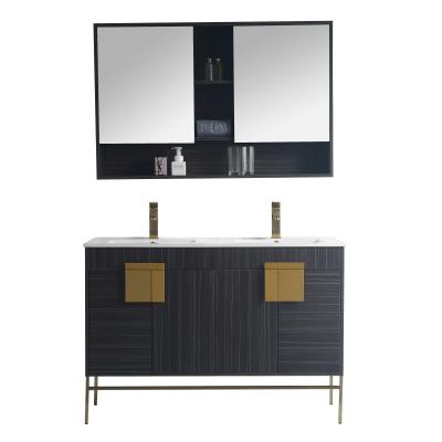 China eco-friendly & water proof & Modern Durable Vanity Luxury Bathroom Vanity Cabinet With Double Sink for sale