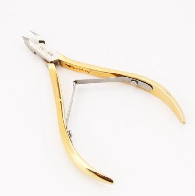 China Convenient Hot Selling Sharp And Customizable Fashion Safety Stainless Steel Golden Nail Scissors For Dead Skin for sale