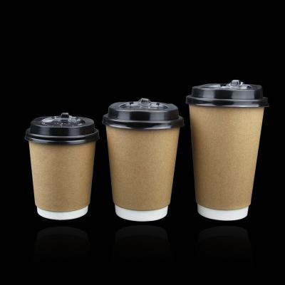 China Double Wall Disposable Kraft Paper Disposable Cup for sale