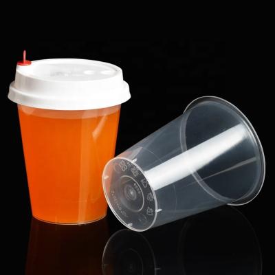 China 12oz 90mm Diameter Transparent PP Disposable Plastic Injection Milk Tea Cup for sale