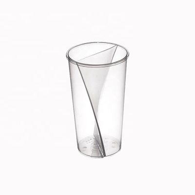 China 700ml S Shaped Disposable Plastic Beverage Bigrille Sharing Cup for sale