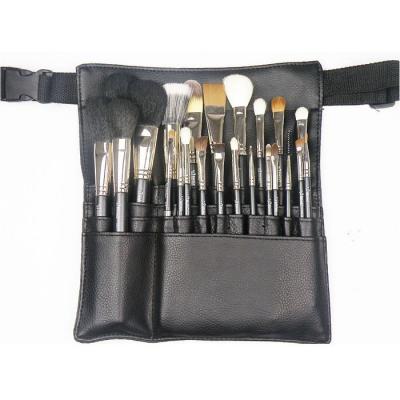 China Angular Blush Customized Logo Professional Cosmetic Brush Set With Belt Holder Case for sale