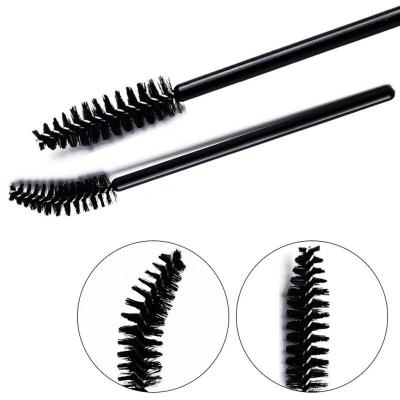 China Factory Price Black Curved Mascara Brush Eyelash Applicator Nylon Hair Mascara Applicator Free Sample Eyelash Extension Brush for sale