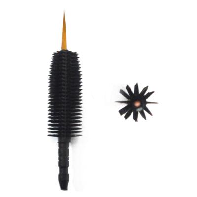 China Mascara factory sells 2 in 1 silicone eyelash brush applicator with eyeliner tip for sale