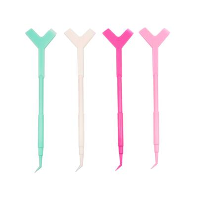 China Comfortable Plastic Eyelash Perming Pick Stick Tools Y Shape Comb Lash Lifting Curler Applicator Makeup Clean Mascara Brush for sale