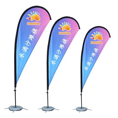 China Waterproof Promotional Printing Advertising To Promote Custom Teardrop Beach Flags for sale