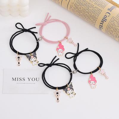 China Cute Cartoon Charm Bestie Bracelet Magnetic Fast Delivery Lover Student Friendship Rope Couple Bracelets for sale