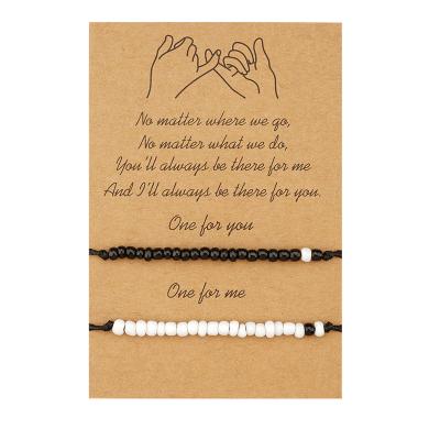 China Fast Delivery Hot Selling Personalized Forever Originality Beaded Black Card Wire Wax Friendship Adjustable Braided Bracelet for sale