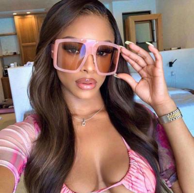 China New Larger Frame AC Lens Fashion Women's Trendy Oversized Sunglasses Wholesale Ready To Ship for sale