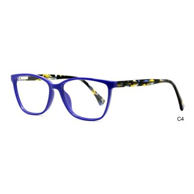 China For Glasses Ready To Ship Stylish Injection Acetate Women's Oval Glasses Frames With Blue Light Blocking Lens for sale