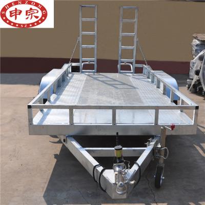 China Car Trailer Excavator Transport With Galvanized Tandem Ramp Car Trailer for sale