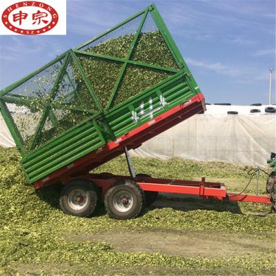 China Hydraulic dump silage transport farm tractor dump tipping farm trailer for sale