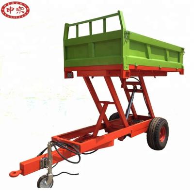 China European standard truck trailer single axle hydraulic cylinder tilting trailer 2ton with lift table for sale