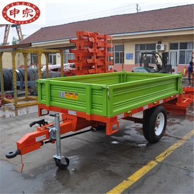 China High Quality 1.5 Ton Farm Tractor Transport Dump Hydraulic Dump Tilting Farm Trailer for sale