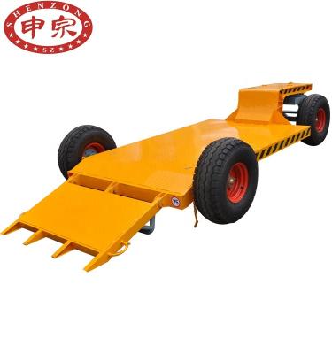 China Truck trailer low bed trailer full turntable road roller trailer with 5ton ramp for sale