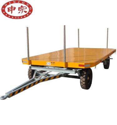 China Truck Trailer Factory Customized 4 Ton Low Bed Flatbed Full Trailer for sale