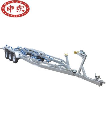 China Boat Trailer Three Axle 3500kgs Capacity Long Boat Trailers for sale