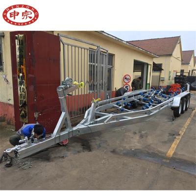 China Boat Trailer Customized 43 Foot Length Three Axle Galvanized Boat Trailer for sale