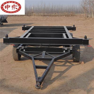 China Full Truck Trailer Container Carrier Skeleton Low Bed Flatbed Trailer for sale